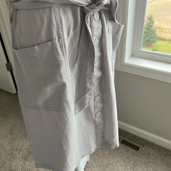 NWT Nicole Miller M Linen-Viscose Shirt Dress - Picture 7 of 8